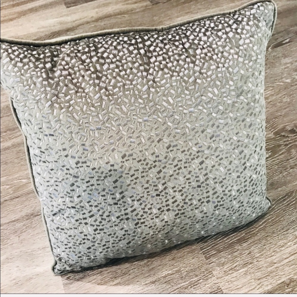 19” Embroidered Slate Grey Throw Pillow